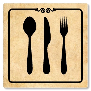 Jídelna, 118x118mm, pergamen, Texas